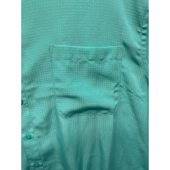 HB Mens 3XLT Mint Green Button-Up Short Sleeve Shirt W/ Pocket DXL - Picture 3 of 9